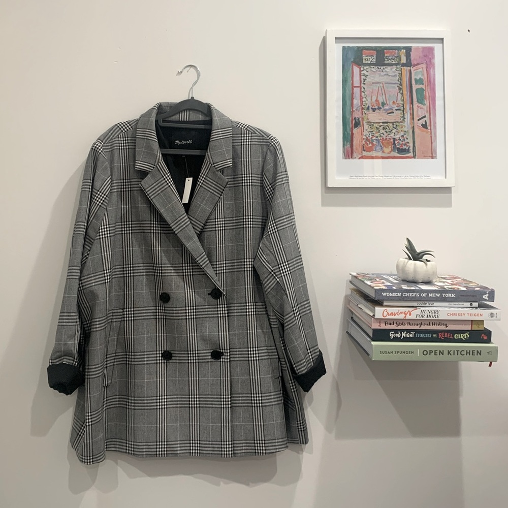 NWT Madewell Oversized Plaid Blazer
